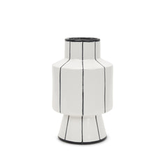 Dinah White/Black Small Ceramic Vase - Ornate Home
