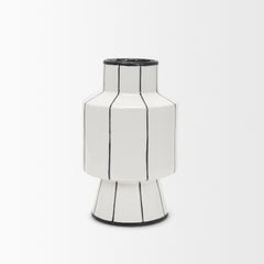 Dinah White/Black Small Ceramic Vase - Ornate Home