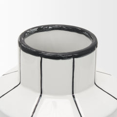 Dinah White/Black Small Ceramic Vase - Ornate Home