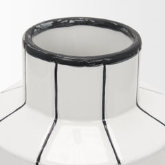Dinah White/Black Small Ceramic Vase - Ornate Home