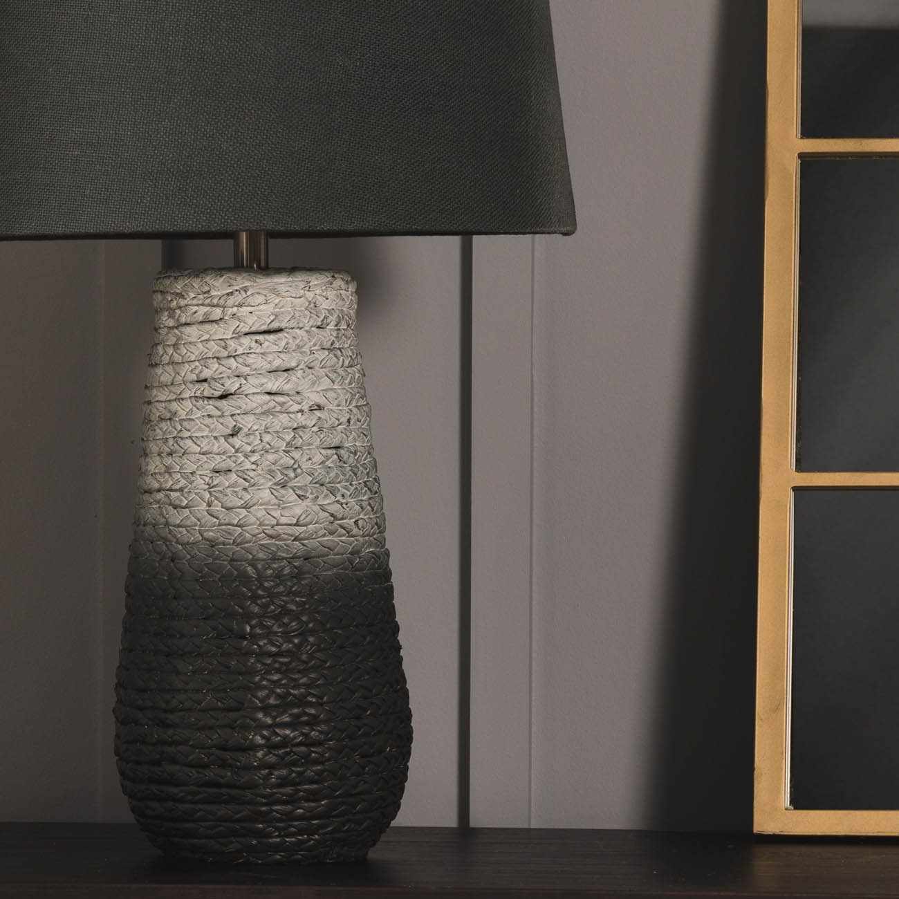 Dingras Pale Blue Jute Table Lamp - Clearance - Ornate Home