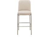 Dion Camel/Brushed Nickel Upholstered Bar Stool - Ornate Home
