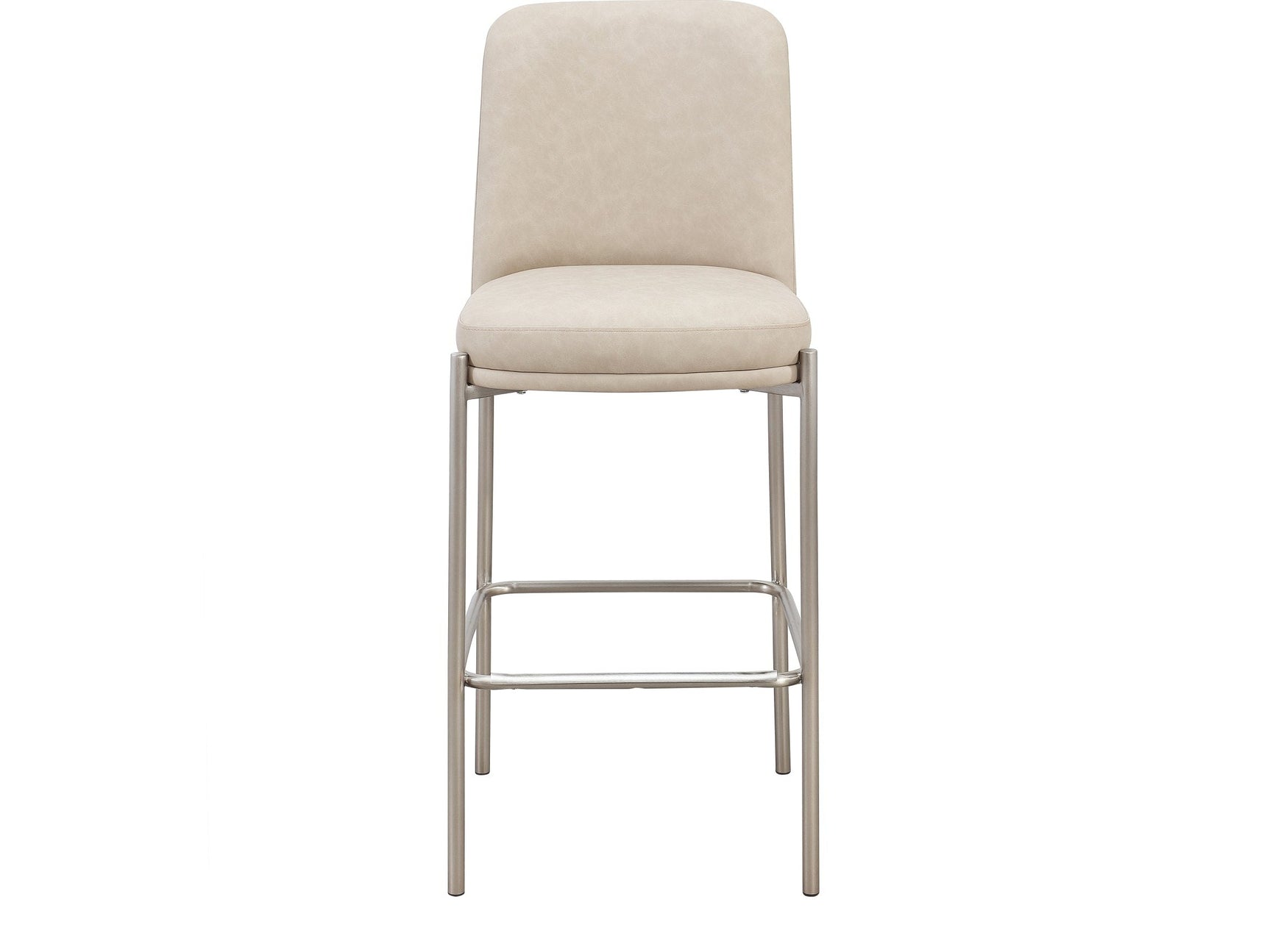 Dion Camel/Brushed Nickel Upholstered Bar Stool - Ornate Home