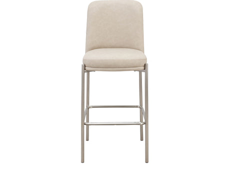 Dion Camel/Brushed Nickel Upholstered Bar Stool - Ornate Home