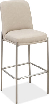 Dion Camel/Brushed Nickel Upholstered Bar Stool - Ornate Home