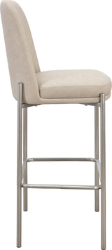 Dion Camel/Brushed Nickel Upholstered Bar Stool - Ornate Home