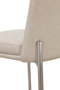 Dion Camel/Brushed Nickel Upholstered Bar Stool (Set of 2) - Ornate Home
