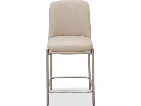 Dion Camel/Brushed Nickel Upholstered Counter Stool - Ornate Home
