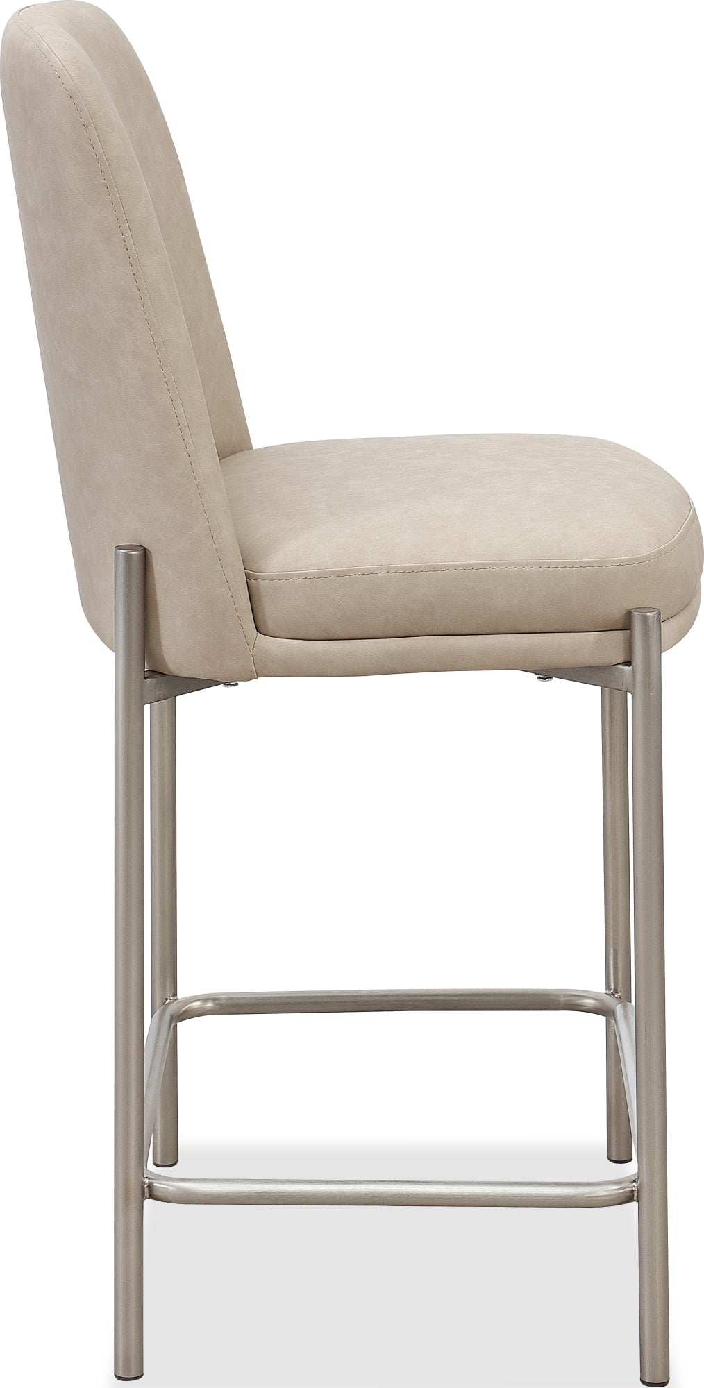 Dion Camel/Brushed Nickel Upholstered Counter Stool - Ornate Home