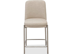 Dion Camel/Brushed Nickel Upholstered Counter Stool (Set of 2) - Ornate Home