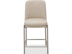 Dion Camel/Brushed Nickel Upholstered Counter Stool (Set of 2) - Ornate Home