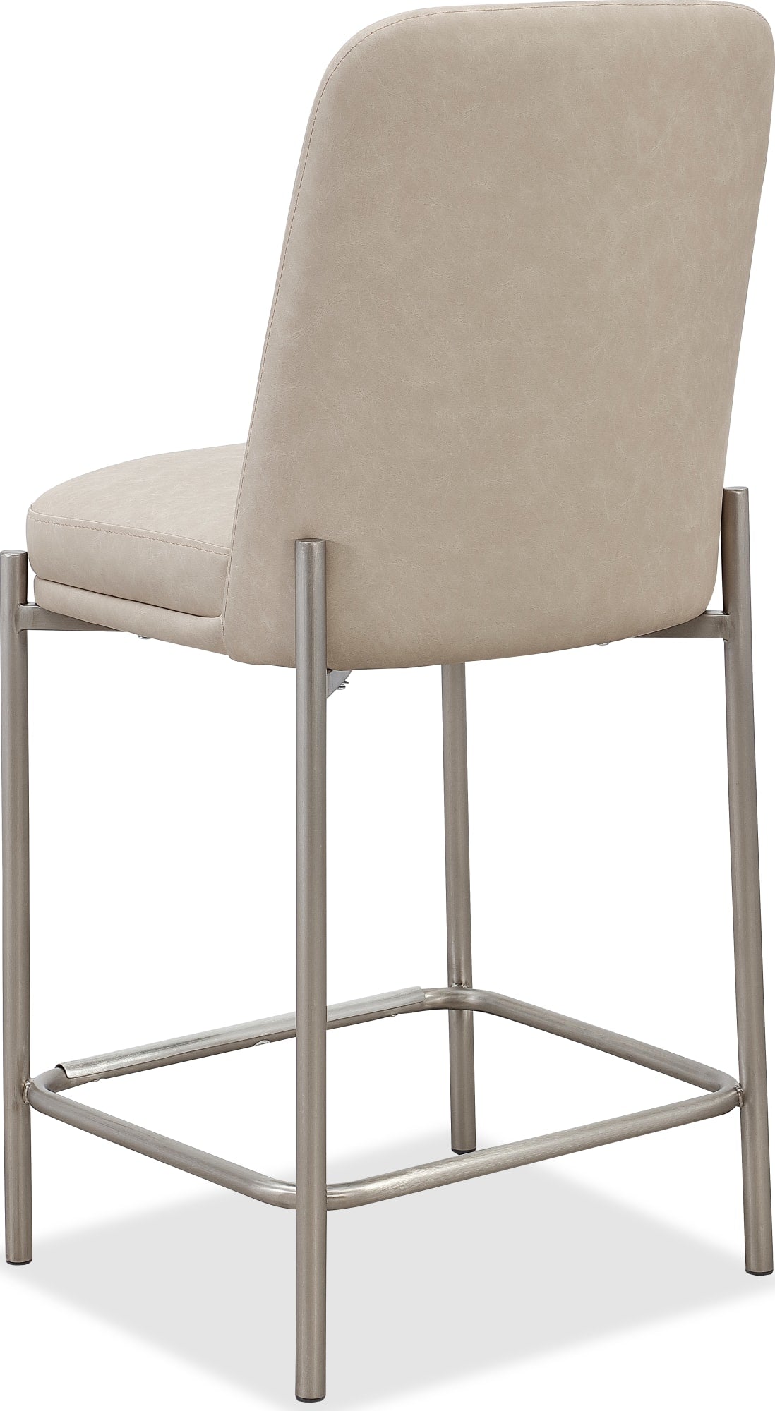 Dion Camel/Brushed Nickel Upholstered Counter Stool (Set of 2) - Ornate Home