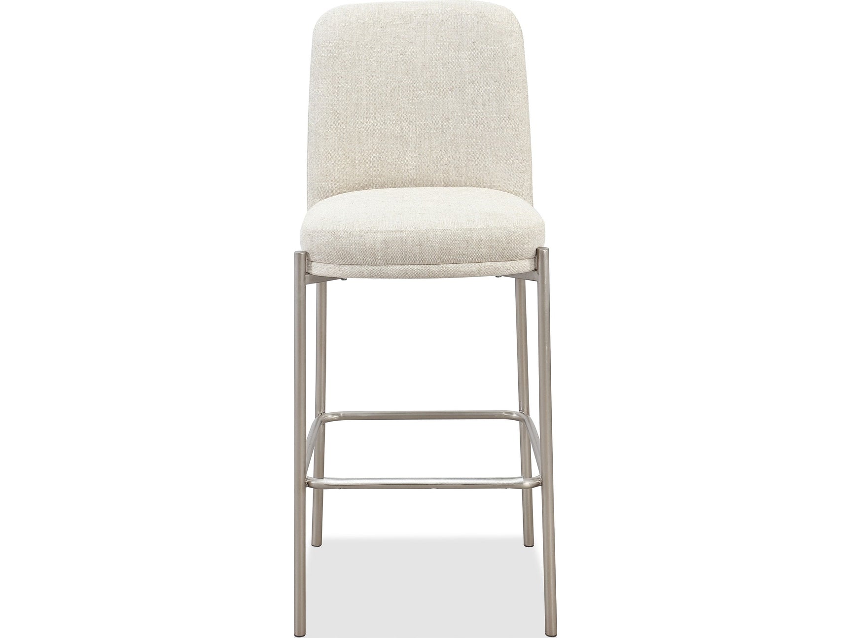 Dion Natural/Brushed Nickel Upholstered Bar Stool - Ornate Home