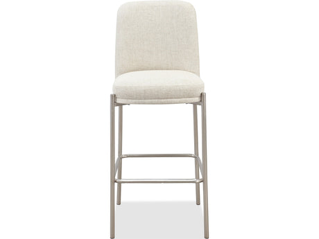 Dion Natural/Brushed Nickel Upholstered Bar Stool - Ornate Home