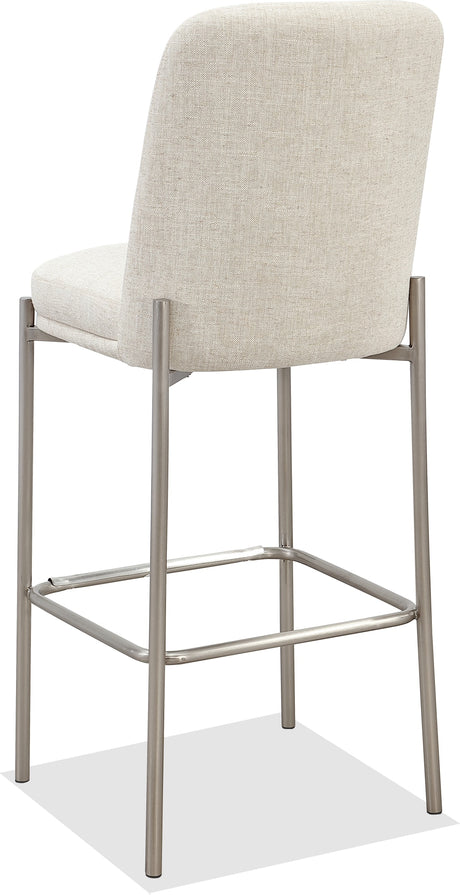 Dion Natural/Brushed Nickel Upholstered Bar Stool - Ornate Home