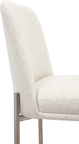 Dion Natural/Brushed Nickel Upholstered Bar Stool (Set of 2) - Ornate Home