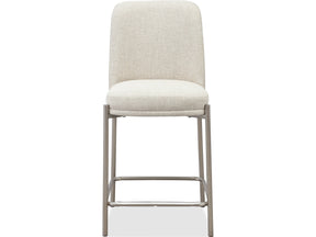 Dion Natural/Brushed Nickel Upholstered Counter Stool (Set of 2) - Ornate Home