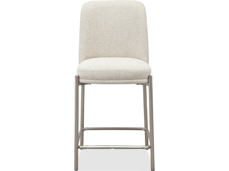 Dion Natural/Brushed Nickel Upholstered Counter Stool (Set of 2) - Ornate Home