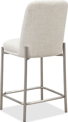Dion Natural/Brushed Nickel Upholstered Counter Stool (Set of 2) - Ornate Home