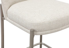 Dion Natural/Brushed Nickel Upholstered Counter Stool (Set of 2) - Ornate Home