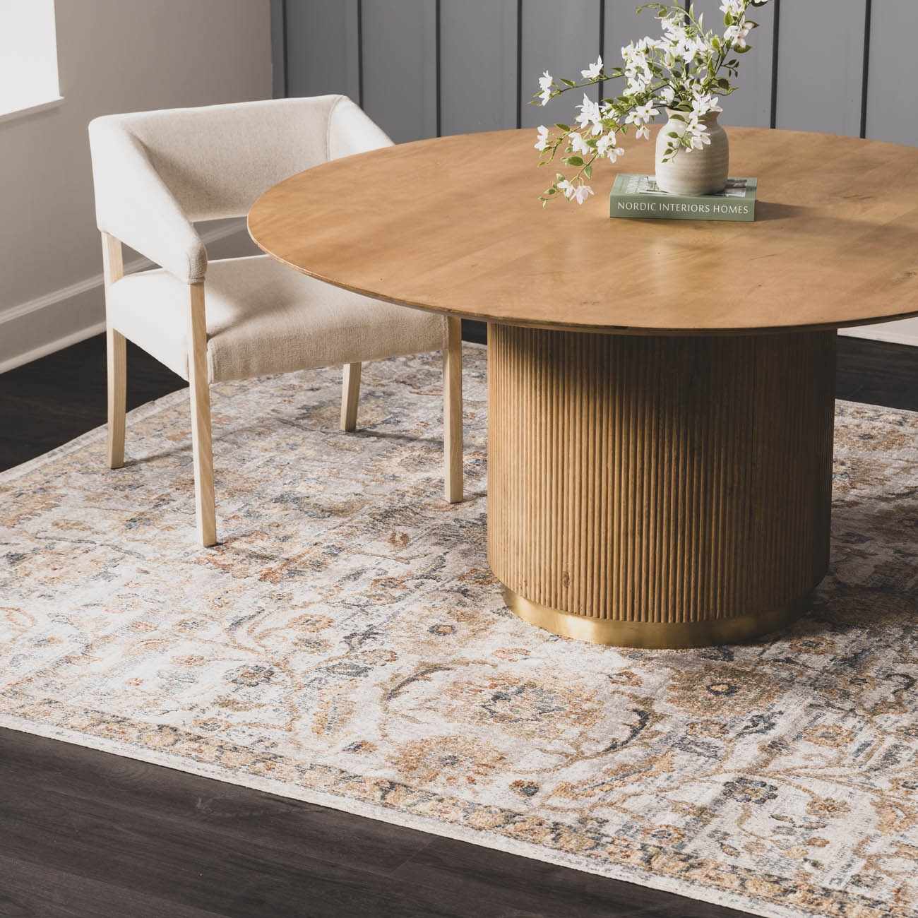 Dion Washable Floral Rug - Clearance - Ornate Home