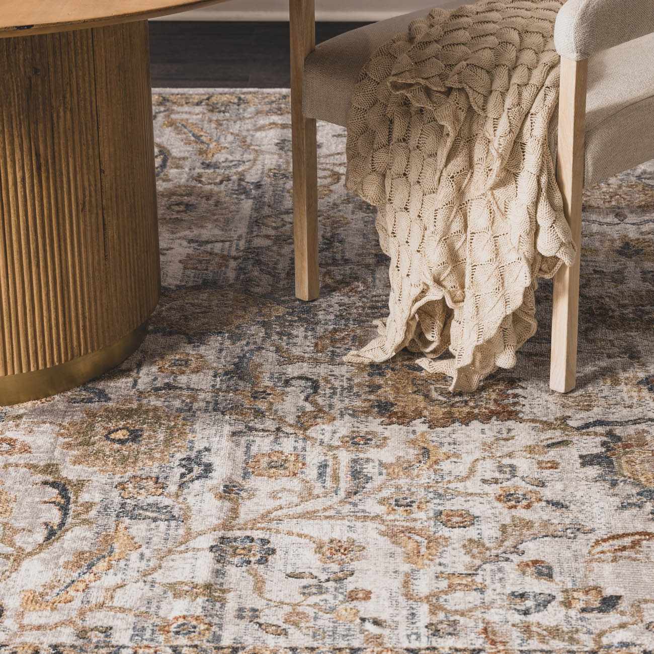 Dion Washable Floral Rug - Clearance - Ornate Home
