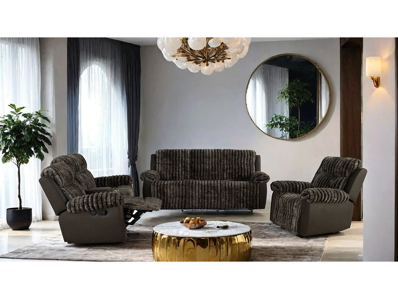 Dionysus Brown Manual Glider Recliner - Ornate Home