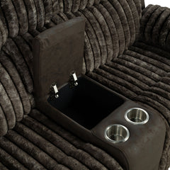 Dionysus Brown Manual Reclining Loveseat w/ Console - Ornate Home