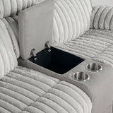 Dionysus Gray Manual Reclining Loveseat w/ Console - Ornate Home