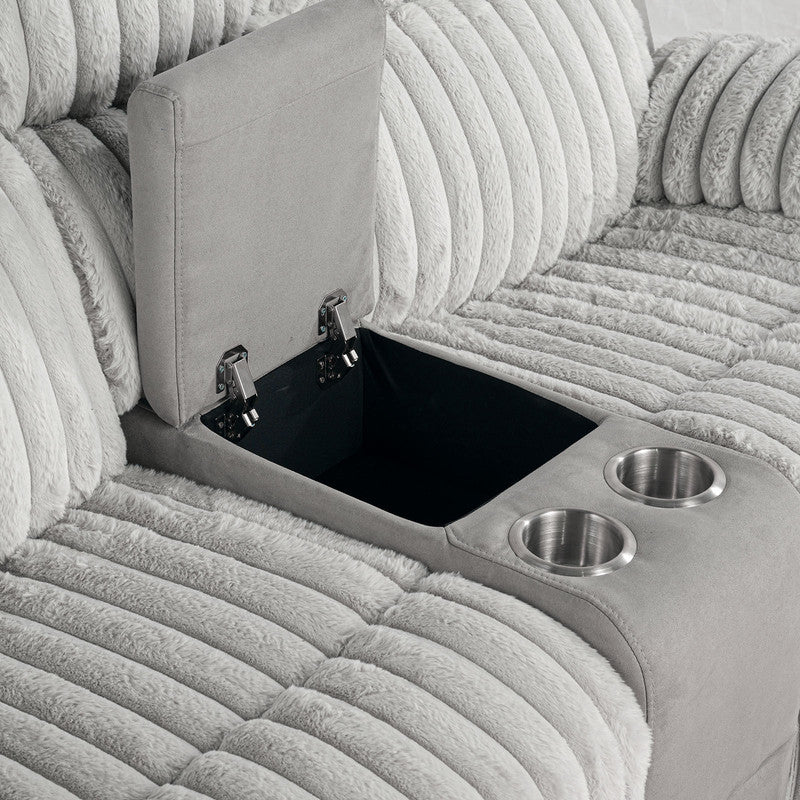 Dionysus Gray Manual Reclining Loveseat w/ Console - Ornate Home