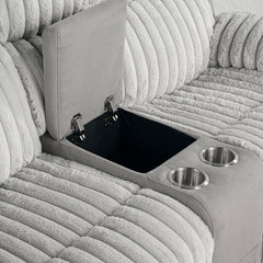 Dionysus Gray Manual Reclining Loveseat w/ Console - Ornate Home