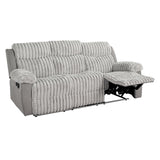 Dionysus Gray Manual Reclining Sofa w/ USB & LED - Ornate Home