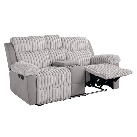 Dionysus Gray Manual Reclining Sofa w/ USB & LED - Ornate Home