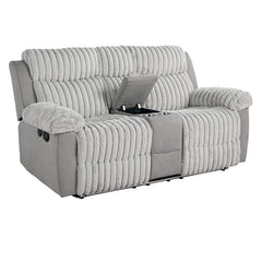Dionysus Gray Manual Reclining Sofa w/ USB & LED - Ornate Home