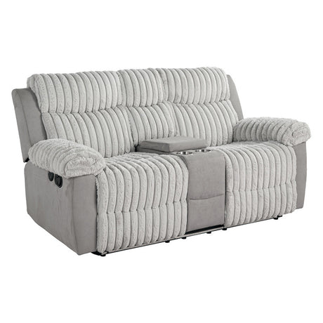 Dionysus Gray Manual Reclining Sofa w/ USB & LED - Ornate Home