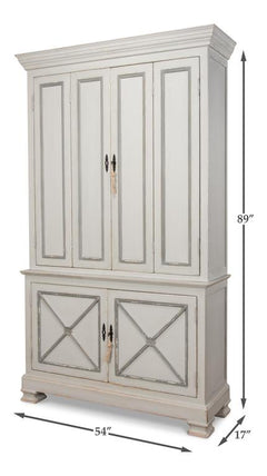 Directoire Grey Painted Style Cupboard - Ornate Home