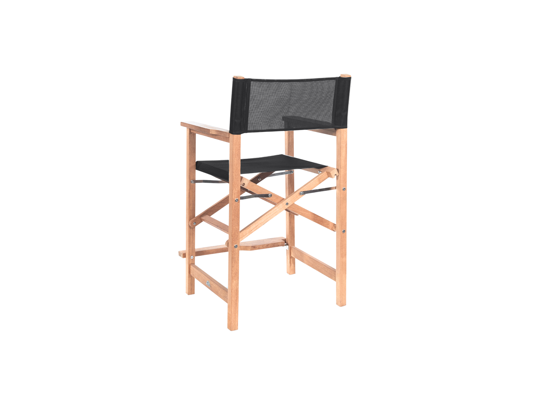 Director 5-Piece Rectangular Teak Black Outdoor Counter Height Dining Set with Folding Armchairs - Ornate Home