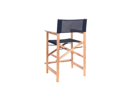 Director 5-Piece Rectangular Teak Blue Outdoor Counter Height Dining Set with Folding Armchairs - Ornate Home