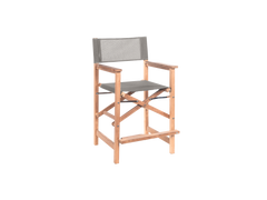 Director 5-Piece Rectangular Teak Taupe Outdoor Counter Height Dining Set with Folding Armchairs - Ornate Home