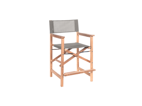 Director 5-Piece Rectangular Teak Taupe Outdoor Counter Height Dining Set with Folding Armchairs - Ornate Home