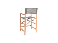 Director 5-Piece Rectangular Teak Taupe Outdoor Counter Height Dining Set with Folding Armchairs - Ornate Home