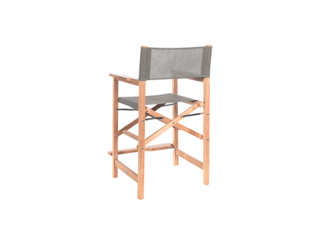 Director 5-Piece Rectangular Teak Taupe Outdoor Counter Height Dining Set with Folding Armchairs - Ornate Home