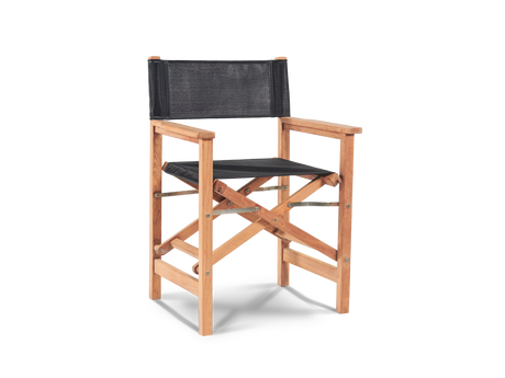 Director 7-Piece Teak Black Outdoor Family Dining Set with Folding Armchairs - Ornate Home