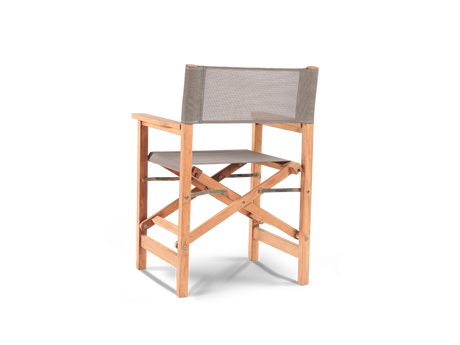 Director 7-Piece Teak Taupe Outdoor Family Dining Set with Folding Armchairs - Ornate Home