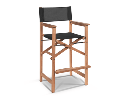 Director Teak Black Outdoor Bar Height Dining Armchair - Ornate Home