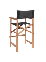Director Teak Black Outdoor Bar Height Dining Armchair - Ornate Home
