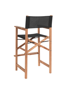 Director Teak Black Outdoor Bar Height Dining Armchair - Ornate Home