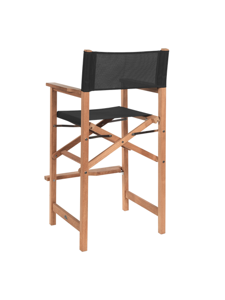 Director Teak Black Outdoor Bar Height Dining Armchair - Ornate Home