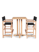 Director Teak Black Outdoor Bar Height Dining Armchair - Ornate Home