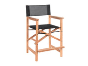 Director Teak Black Outdoor Counter Height Dining Armchair - Ornate Home